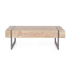 Coffee Table for the Living Room in Fir Wood and Steel - Ilenia Viadurini