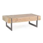 Coffee Table for the Living Room in Fir Wood and Steel - Ilenia Viadurini