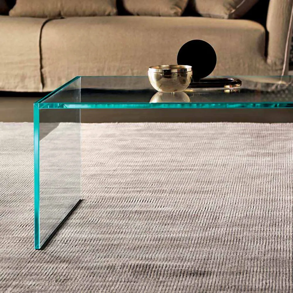 Rectangular Coffee Table in Extralight Glass Made in Italy - Nodino Viadurini