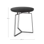 Round Coffee Table in Black Steel and Glass Top 2 Sizes - Zanzino Viadurini