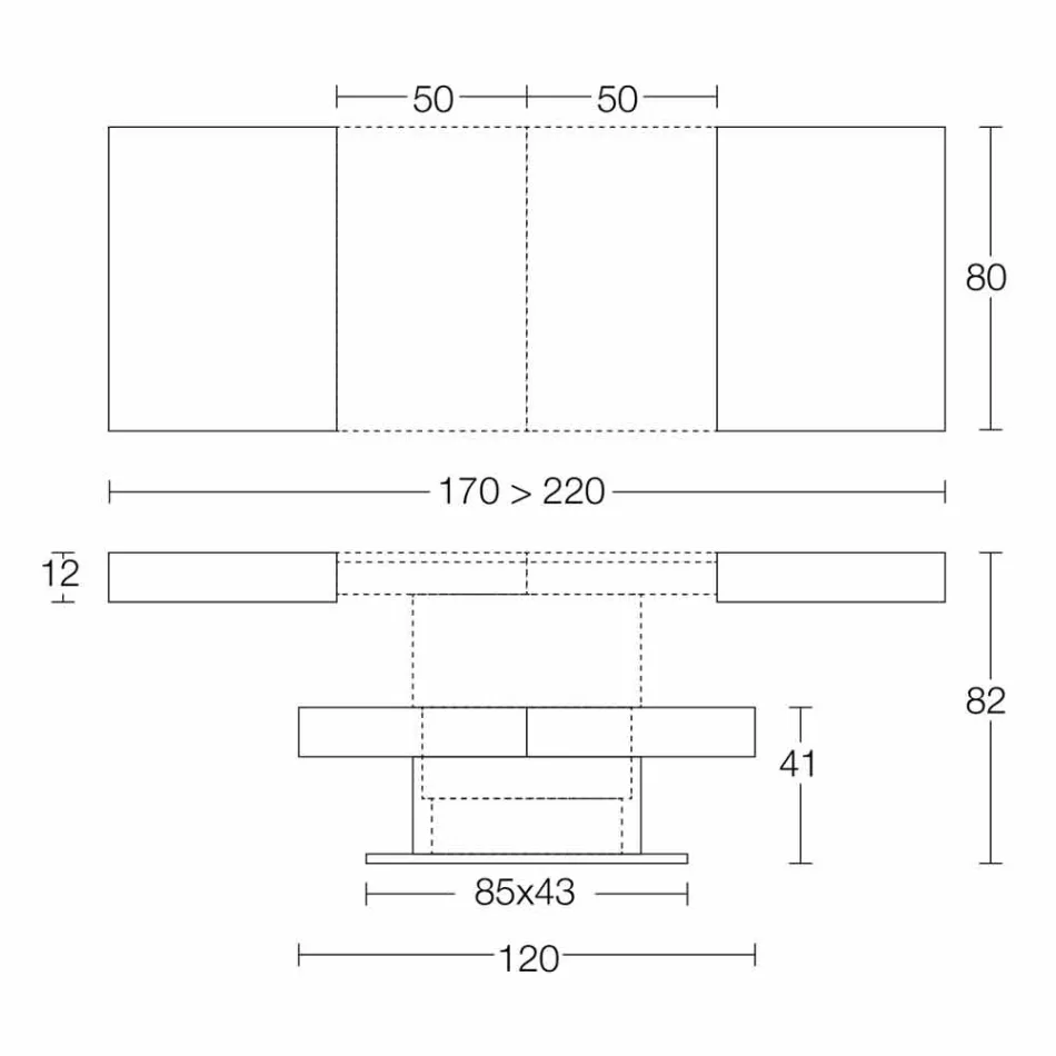 Transformable Coffee Table with Mortar Effect Top Made in Italy - Romantic Viadurini