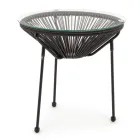 Outdoor Steel Coffee Table with Designer Glass Top - Spumolizia Viadurini