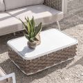 Outdoor Coffee Table in Aluminum and Hand Woven Fabric - Reda