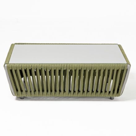 Outdoor Coffee Table in Aluminum and Woven Fabric - Eugene Viadurini