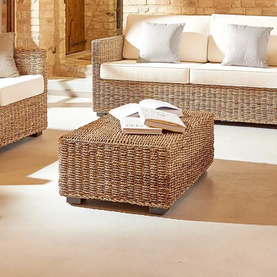 Outdoor Table in Abaca Fiber - Raziel Viadurini