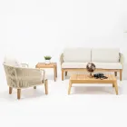 Natural Teak Wood Outdoor Coffee Table - Jhon Viadurini