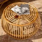 Outdoor Coffee Table in Natural Rattan Woven Completely by Hand - Bellaria Viadurini