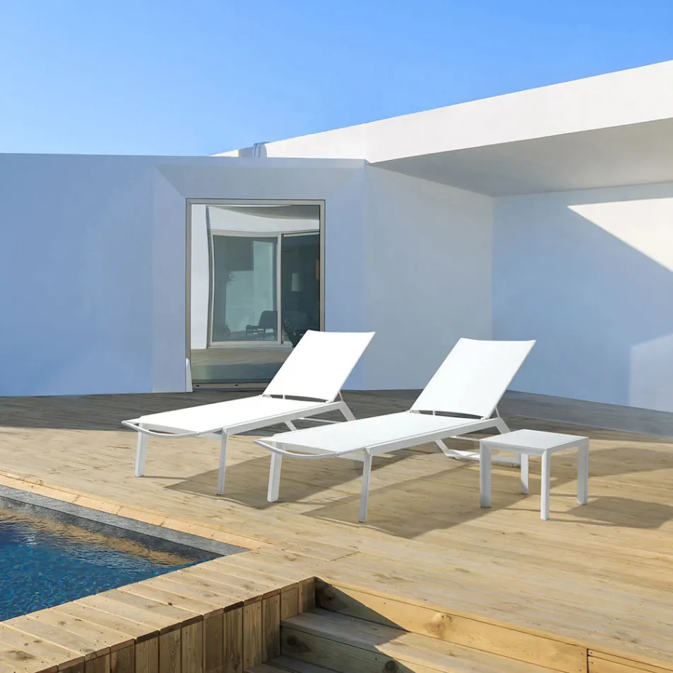 Square Outdoor Coffee Table in Painted Aluminium, Homemotion 2 Pieces - Marius Viadurini