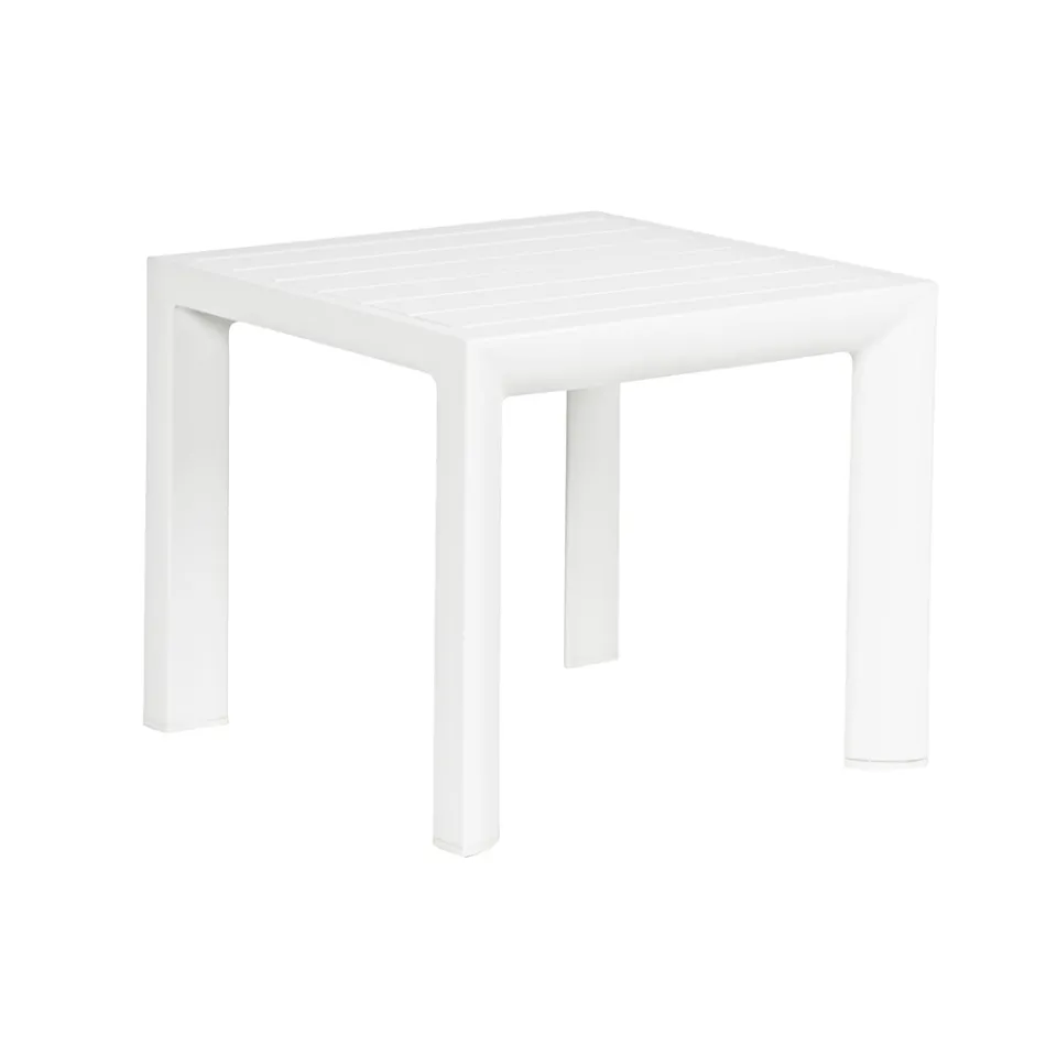 Square Outdoor Coffee Table in Painted Aluminium, Homemotion 2 Pieces - Marius Viadurini