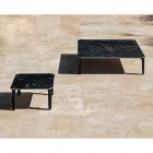 Square Outdoor Coffee Table in Aluminum and High Quality Stoneware - Filomena Viadurini