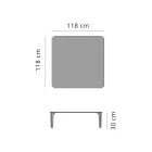 Square Outdoor Coffee Table in Aluminum and High Quality Stoneware - Filomena Viadurini