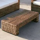 Garden Coffee Table with Natural Banana Weaving Structure - Dish Viadurini