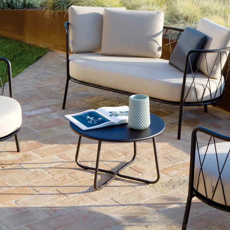 Garden Coffee Table in Galvanized Steel Made in Italy - Brienne Viadurini