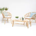 Garden Coffee Table in Aluminum and Polyrattan Weaving - Ellide Viadurini