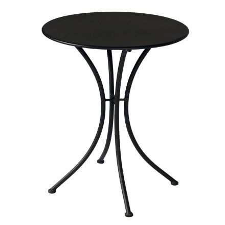 Garden Coffee Table in Black Painted Iron with Round Top - Gendron Viadurini