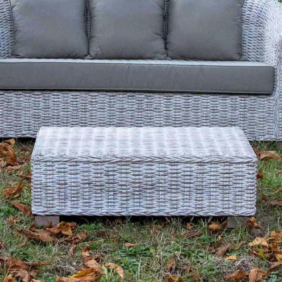 Garden Coffee Table in Natural Fiber by Kubù - Isildur Viadurini