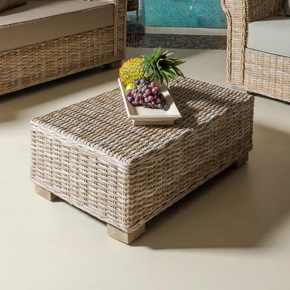 Garden Coffee Table in Natural Fiber by Kubù - Isildur Viadurini