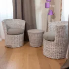 Garden Coffee Table in Natural Fiber by Kubù - Yokai Viadurini