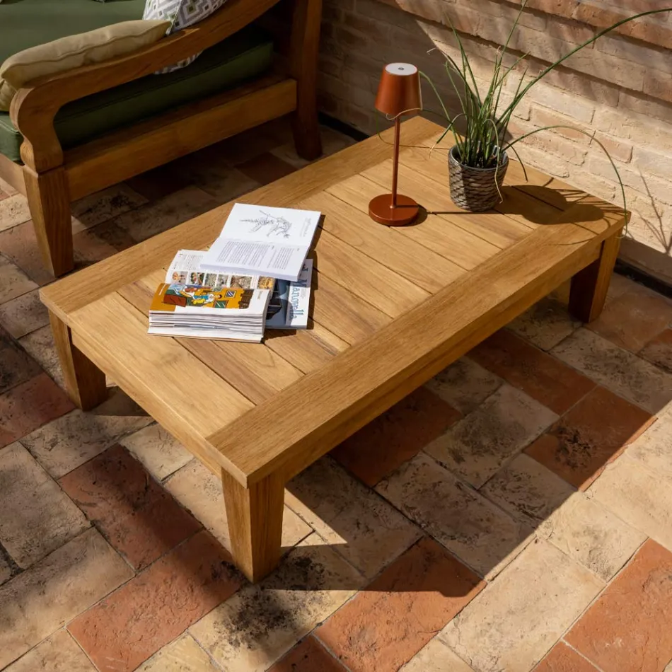 Garden Coffee Table in Natural Teak Wood - Artes Viadurini