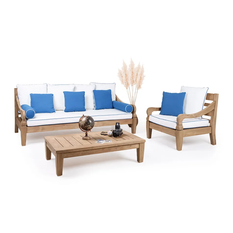 Garden Coffee Table in Natural Teak Wood - Artes Viadurini