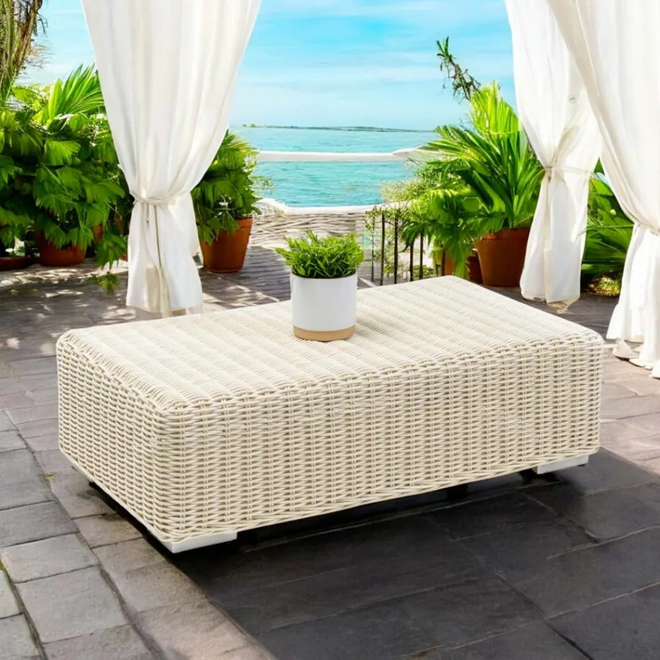 Garden Coffee Table in Hand Woven Polyrattan - Yoko Viadurini
