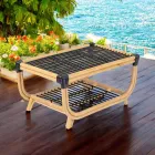 Garden Coffee Table in Hand-Woven Natural Rattan - Catelyn Viadurini