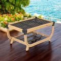 Garden Coffee Table in Hand-Woven Natural Rattan - Catelyn