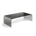 Gelsomina - Curved Glass Coffee Table with Hammered Effect - Made in Italy Viadurini