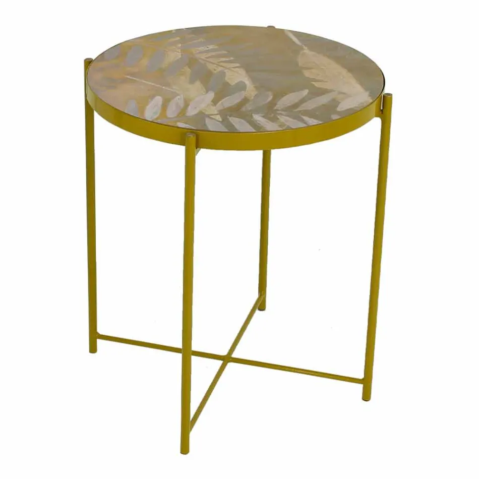 Indoor or Outdoor Coffee Table with Metal Structure Made in Italy - Carim Viadurini