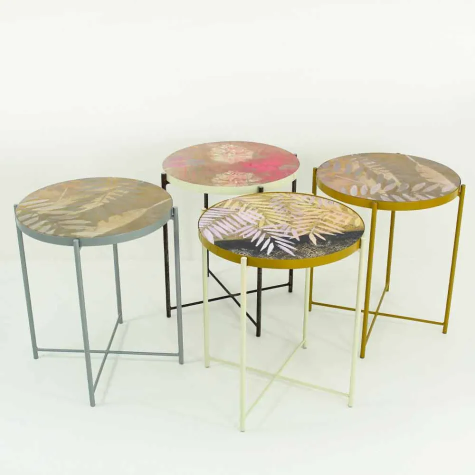 Indoor or Outdoor Coffee Table with Metal Structure Made in Italy - Carim Viadurini