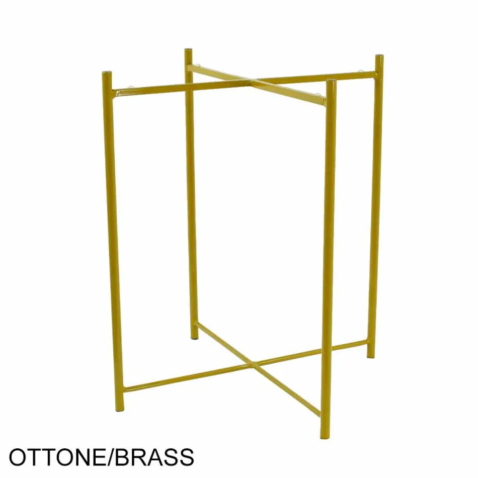 Indoor or Outdoor Coffee Table with Metal Structure Made in Italy - Carim Viadurini