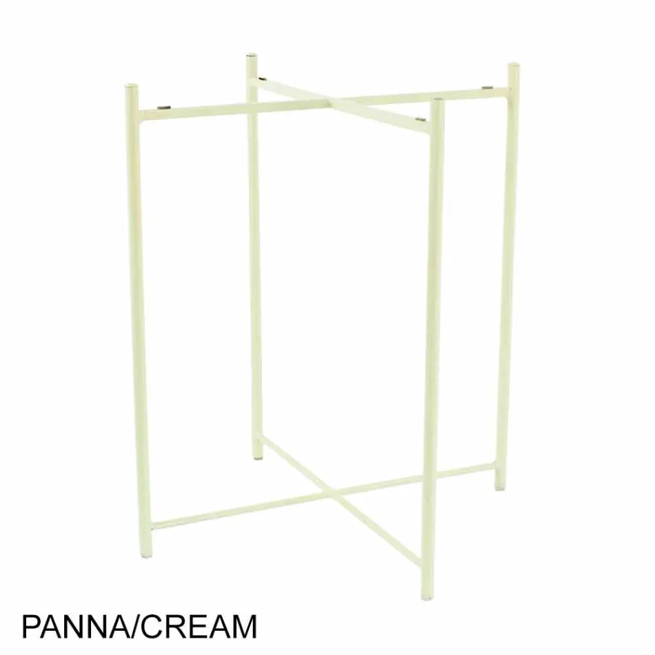 Indoor or Outdoor Coffee Table with Metal Structure Made in Italy - Carim Viadurini