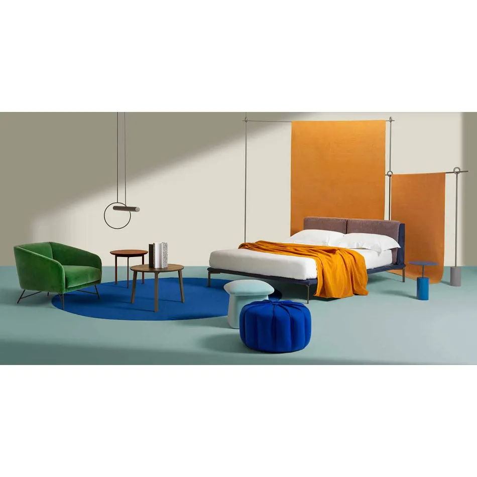 3 Legs Coffee Table in Steel and Colored Wood Top - Pretty Viadurini