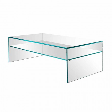 Bridge coffee table in extra-clear glass Made in Italy - Tifrana Viadurini