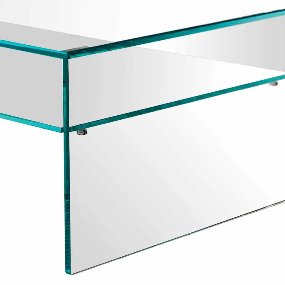 Bridge coffee table in extra-clear glass Made in Italy - Tifrana Viadurini