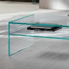 Bridge coffee table in extra-clear glass Made in Italy - Tifrana Viadurini
