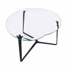 Artisan Coffee Table in Glass and Steel Made in Italy - Alicante Viadurini