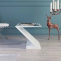Made in Italy white coffee table, modern design, Zeta