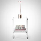 Coffee Table with 1 Shelf in Transparent Plexiglass Made in Italy - Mulan Viadurini