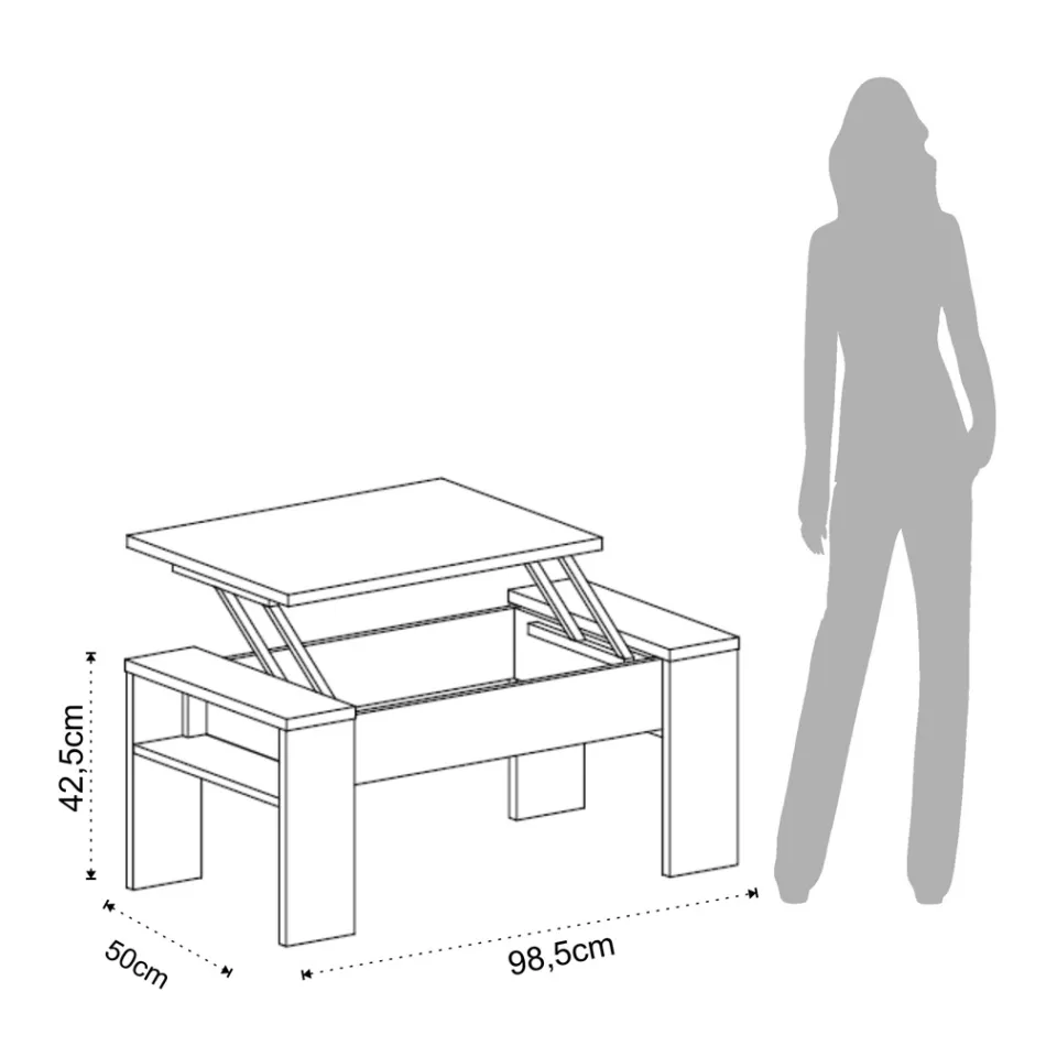 Coffee Table with Ecological Wooden Container - Cripto Viadurini