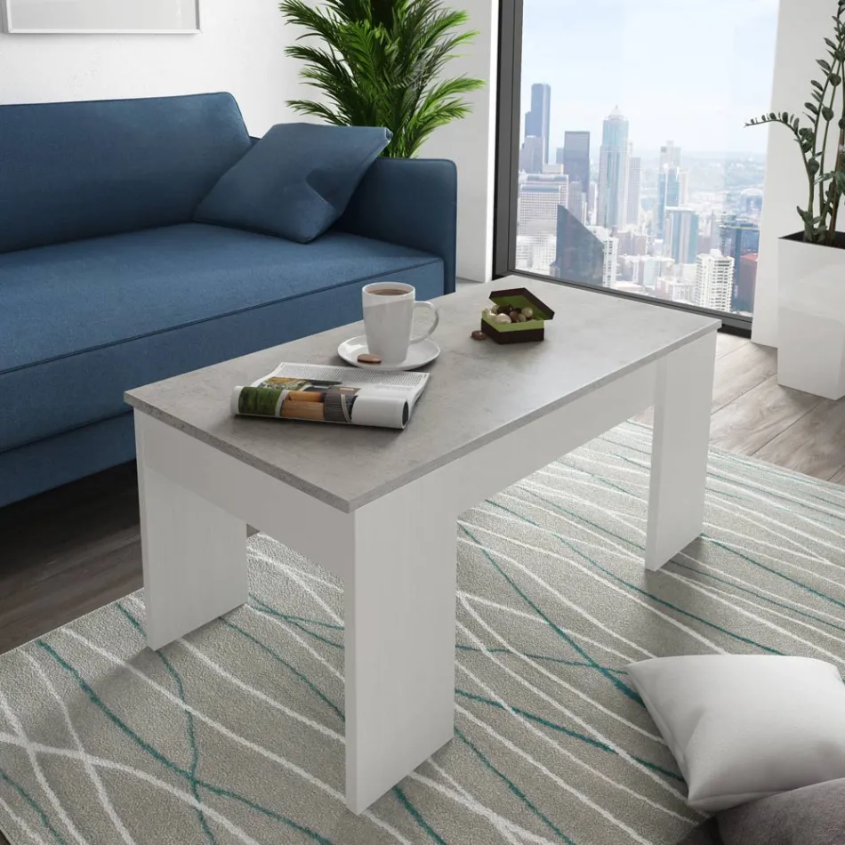 Coffee Table with Wooden Container - Scandio Viadurini