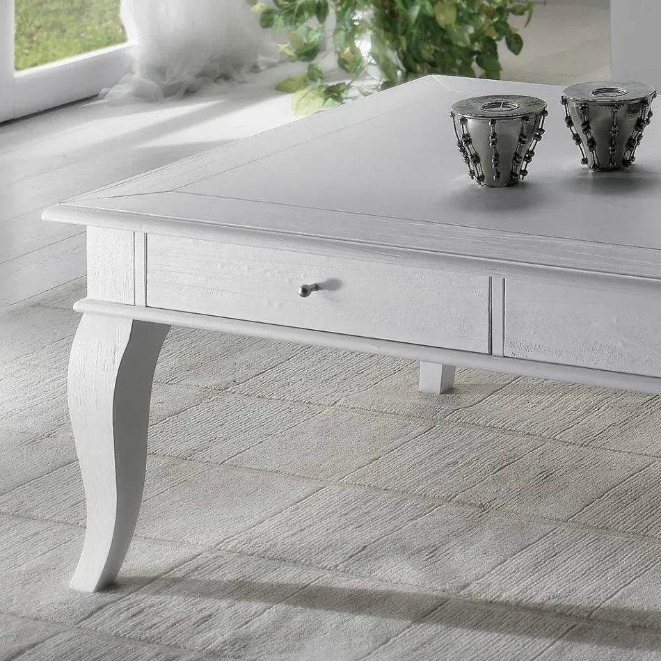 Coffee Table with Solid Parts in Ay - ous and Linden Made in Italy - Era Viadurini