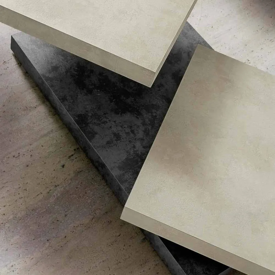 Coffee table with revolving tops in HPL Made in Italy, Precious - Paris Viadurini