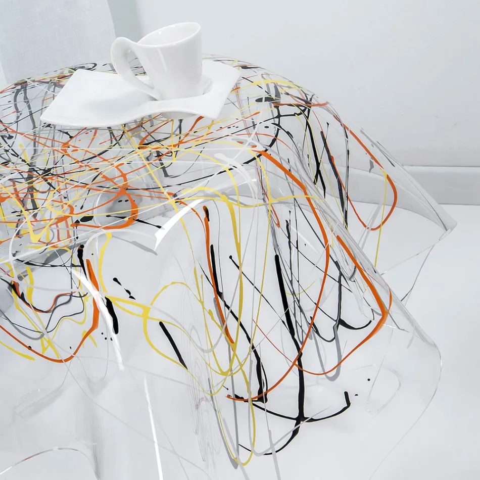 Coffee Table with Plexiglass Top and Base Made in Italy - Brento Viadurini