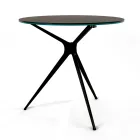 Coffee Table with Round Porcelain Stoneware Top Made in Italy - Siste Viadurini