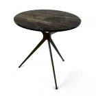 Coffee Table with Round Porcelain Stoneware Top Made in Italy - Siste Viadurini