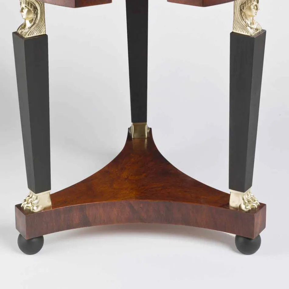 Coffee table with glass top and brass decorations, Venus Viadurini