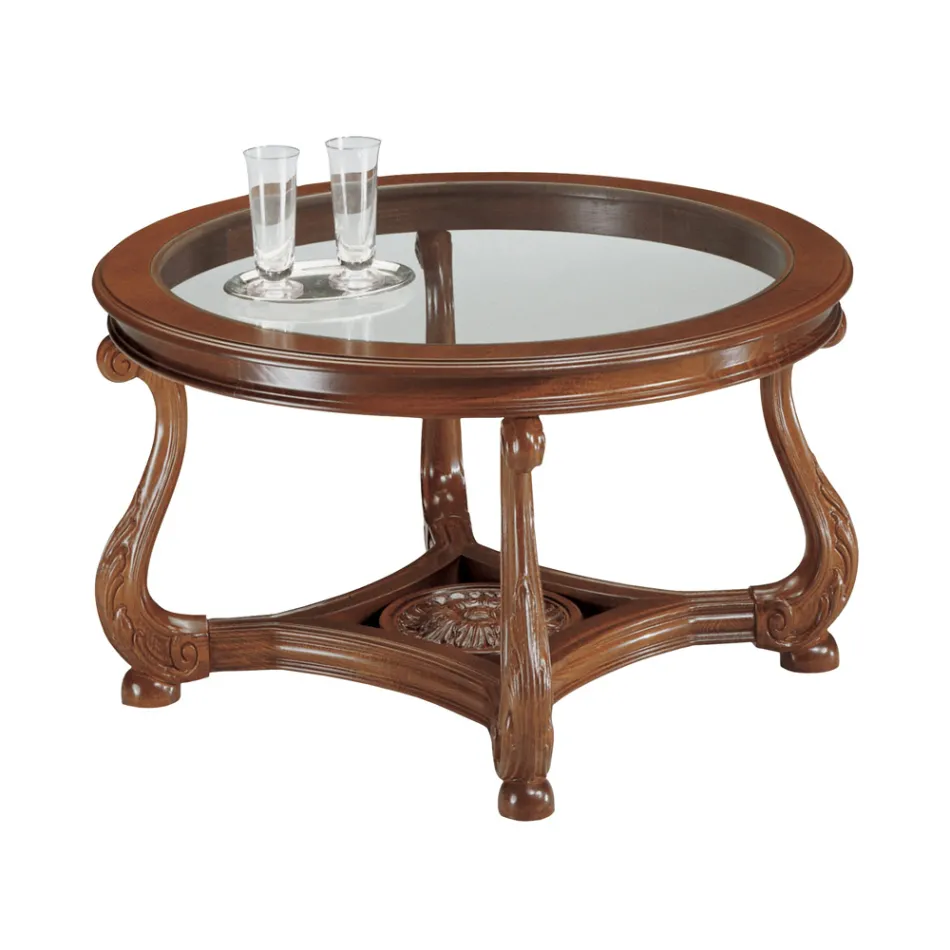 Coffee Table with Glass Top Made in Italy - Sedna Viadurini