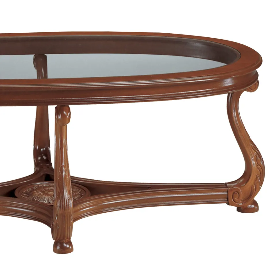 Coffee Table with Glass Top Made in Italy - Sedna Viadurini