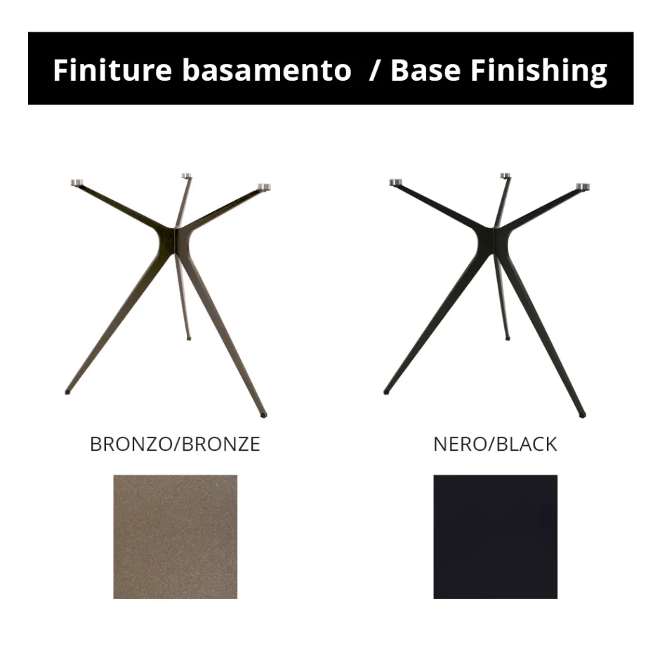 Coffee Table with Round Glass Top and 3 Legs Made in Italy - Siste Viadurini